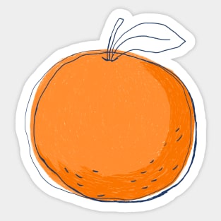 Orange Hand Drawn Sticker